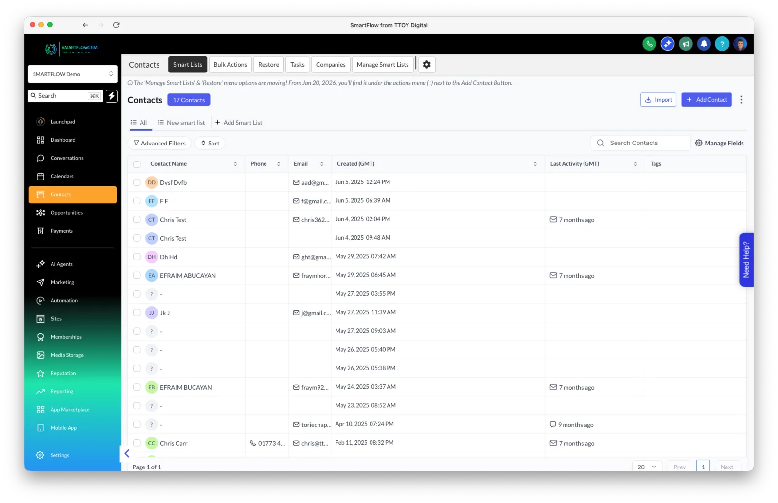 SmartFlow Lead Management - Smart contact lists and filtering